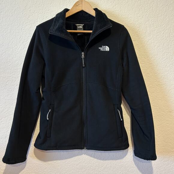 North Face Black Sherpa Fleece Lined Soft Jacket Size S Outdoor Gorpcore Logo - Picture 1 of 11